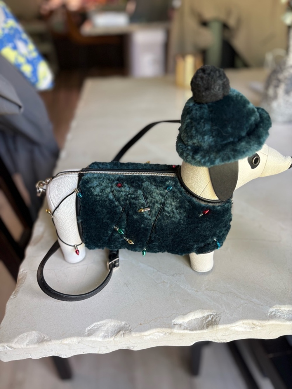 Kate Spade Dachshund Crossbody Bag with Pom Hat - Picture 7 of 8